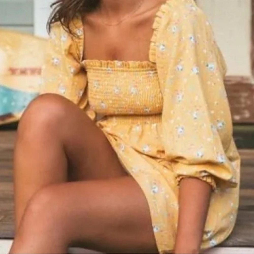 Billabong x Wrangler Bellflower Floral Off Shoulder Mini Dress - Small